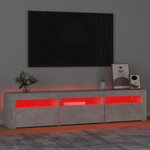 vidaXL Meuble TV avec lumières LED Gris béton 180x35x40 cm