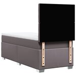 vidaXL Sommier à lattes de lit avec matelas Gris 80x200 cm Similicuir