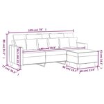 vidaXL Canapé à 3 places avec repose-pieds Crème 180 cm Tissu