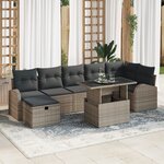 vidaXL Ensemble de canapés de jardin 8 pièces avec coussins gris poly rotin