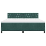 Lit à ressort vidaXL avec matelas et LED vert foncé 180x200 cm en velours