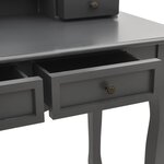 vidaXL Ensemble de coiffeuse avec tabouret Gris 100x40x146cm Paulownia