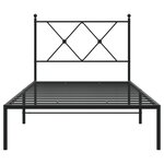 vidaXL Cadre de lit métal sans matelas avec tête de lit noir 90x200 cm