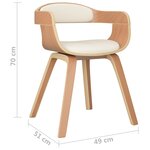 vidaXL Chaises à manger lot de 2 crème similicuir et bois courbé