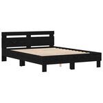 vidaXL Cadre de lit noir Chêne noir Bois 140 x 190 cm Durable