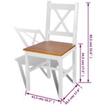 vidaXL Chaises à manger lot de 4 blanc bois de pin