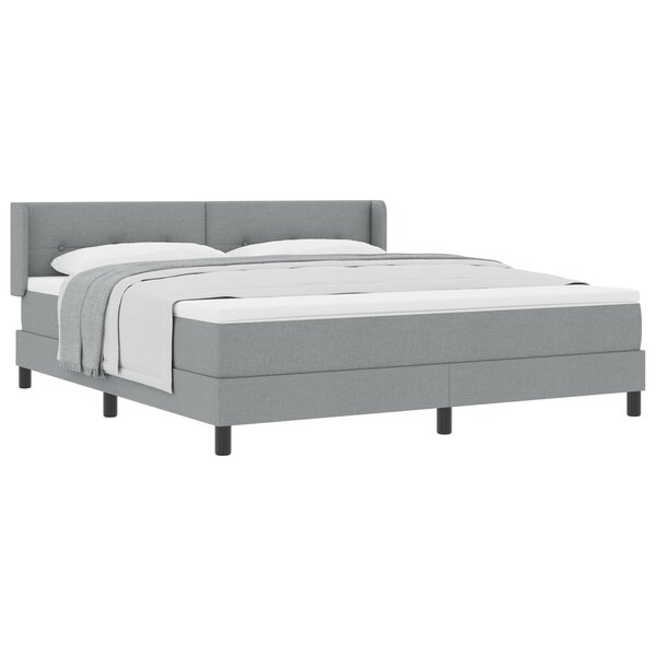 Lit Box Spring vidaXL avec Matelas Gris Clair 180x200 cm Tissu