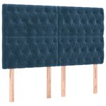 vidaXL Cadre de lit sans matelas bleu foncé 140x190 cm velours
