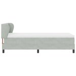 Lit à ressort vidaXL avec matelas Gris clair 90x200 cm Velours