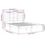 vidaXL Cadre de lit Bois de pin massif 140x190 cm