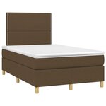 vidaXL Sommier à lattes de lit et matelas marron foncé 120x190cm tissu
