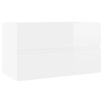 vidaXL Armoire d'évier lavabo intégré blanc brillant bois d'ingénierie