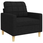 vidaXL Ensemble de canapés 3 Pièces avec coussins décoratifs noir tissu