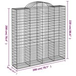 vidaXL Paniers à gabions arqués 10 Pièces 200x50x200/220 cm Fer galvanisé