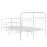 vidaXL Cadre de lit métal sans matelas et pied de lit blanc 120x200 cm