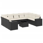 vidaXL Salon de jardin 10 Pièces avec coussins noir résine tressée