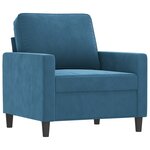 vidaXL Fauteuil Bleu 60 cm Velours