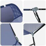 vidaXL Chaise longue pliante avec appui-tête bleu marine en textilène