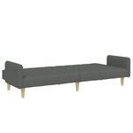 vidaXL Canapé-lit à 2 places avec repose-pied gris foncé tissu