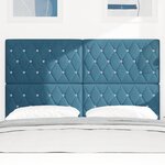 vidaXL Tête de Lit LED Bleue Foncée 80 cm Velours