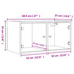 vidaXL Armoire murale avec portes en verre gris béton 68 5x37x35 cm