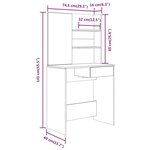 vidaXL Coiffeuse avec miroir Chêne sonoma 74 5x40x141 cm