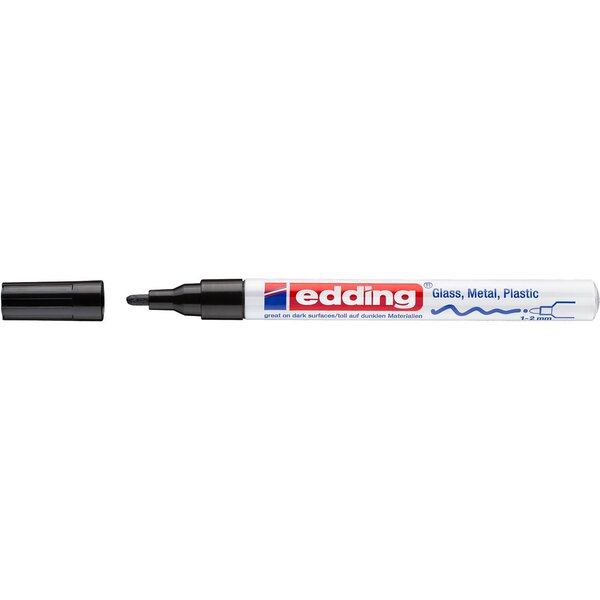 Marqueur peinture brillante 751 noir 1-2 mm x 10 EDDING