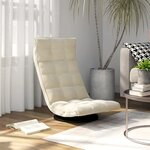 vidaXL Chaise de sol pivotante Crème Velours
