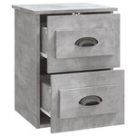 vidaXL Table de chevet murale gris béton 41 5x36x53 cm