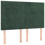 vidaXL Tête de lit à LED Vert foncé 144x5x118/128 cm Velours
