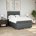 vidaXL Sommier à lattes de lit avec matelas Gris foncé 140x190cm Tissu
