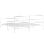 vidaXL Cadre de lit métal avec tête de lit/pied de lit blanc 183x213cm
