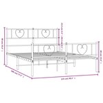 vidaXL Cadre de lit métal sans matelas et pied de lit blanc 120x190 cm