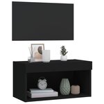 vidaXL Meuble TV avec lumières LED noir 60x30x30 cm