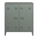Casier de bureau armoire meuble de rangement pour bureau atelier chambre acier de bureau métallique à 2 portes 90 x 80 x 33 cm gris foncé 03_0006338