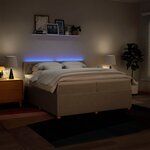 vidaXL Sommier à lattes de lit avec matelas Crème 200x200 cm Tissu