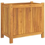 vidaXL Jardinière avec doublure 54x31x50 cm bois massif d'acacia