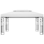 vidaXL Tonnelle avec double toit et lumières LED 3x4 m Blanc