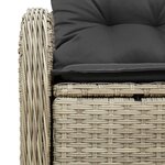 Canapé de jardin 2 places vidaXL avec rangement et coussins gris clair en poly rattan