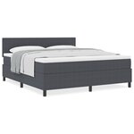 vidaXL Lit à ressorts avec matelas gris foncé Super King Tissu en velours côtelé