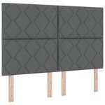 vidaXL Lit à ressorts avec Matelas & Banc Gris Foncé 160x200 cm Tissu