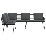 Sofa d'angle vidaXL Noir 231x173x78 cm en Poly Rattan