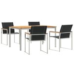 Set de salle à manger jardin 5 pièces en bois massif d'acacia vidaXL