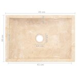 vidaXL Lavabo 45x30x12 cm marbre crème brillant