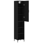 vidaXL Buffet haut Noir 34 5x34x180 cm Bois d'ingénierie