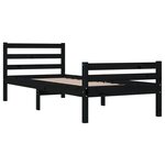 vidaXL Cadre de lit Noir Bois massif 100x200 cm