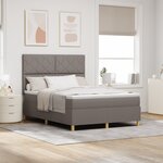 vidaXL Lit à ressorts avec matelas taupe 140x190 cm en tissu
