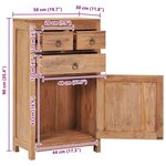 vidaXL Buffet 50x30x90 cm bois de teck massif