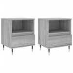 vidaXL Tables de chevet 2 Pièces sonoma gris 40x35x50 cm bois ingénierie