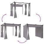 vidaXL Tonnelle avec rideaux 3x3 m Anthracite Acier
